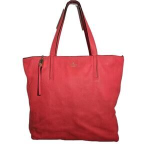 Kate Spade Elliot Grey Street Leather Tote Bag Purse In Hot Rose Pink Large